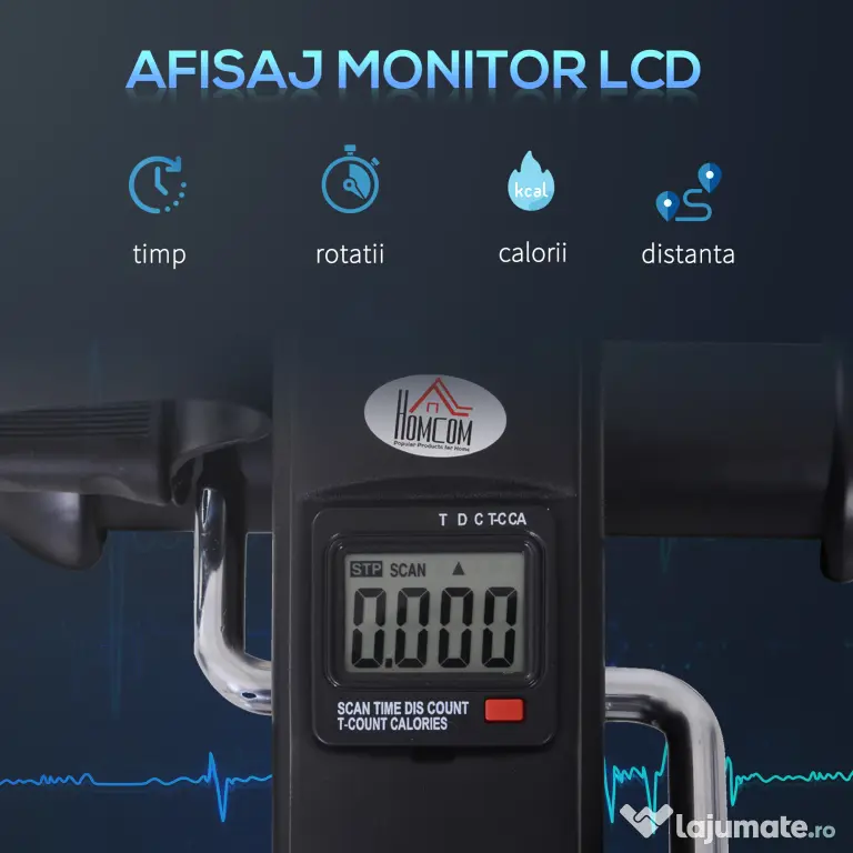 HOMCOM Mini dispozitiv de pedalare, aparat de fitness pentru pedalare | Aosom Romania