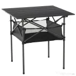 Outsunny Masa de Camping Pliabila si Rulabila Outunny cu Geanta de Calatorie neagra