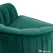 HOMCOM Fotoliu Elegant din Catifea Verde cu Picioare Metalice Aurii Confort Superior pentru Living | Aosom Romania