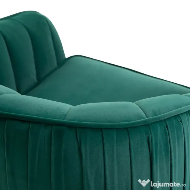 HOMCOM Fotoliu Elegant din Catifea Verde cu Picioare Metalice Aurii Confort Superior pentru Living | Aosom Romania
