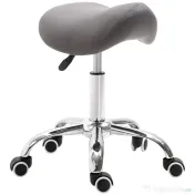 HOMCOM Scaun de lucru cu sa si roti, cu Inaltime reglabila pentru Saloane de coafor si Tatuaj, 52x53x49-61cm Gri | Aosom Romania