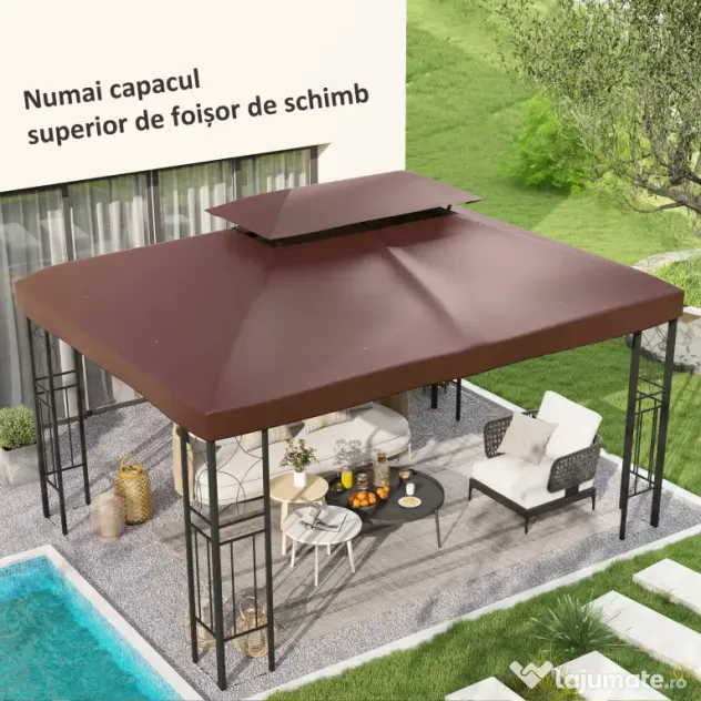 Acoperiș de Schimb Outsunny pentru Foisor, Impermeabil Dublu strat 3x4m | Aosom Romania