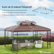 Acoperiș de Schimb Outsunny pentru Foisor, Impermeabil Dublu strat 3x4m | Aosom Romania 