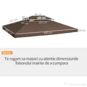 Acoperiș de Schimb Outsunny pentru Foisor, Impermeabil Dublu strat 3x4m | Aosom Romania 