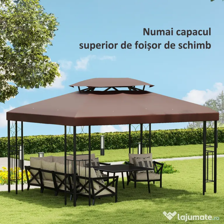 Acoperiș de Schimb Outsunny pentru Foisor, Impermeabil Dublu strat 3x4m | Aosom Romania