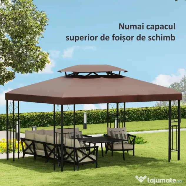 Acoperiș de Schimb Outsunny pentru Foisor, Impermeabil Dublu strat 3x4m | Aosom Romania