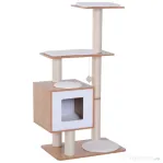 PawHut Ansamblu pentru Pisici in Sisal cu Cusca, Platform si Jocuri, 60x40x120cm