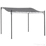 Outsunny Pavilion Cort Foisor 3x3m pentru Gradina sau Terasa cu perdea Gri
