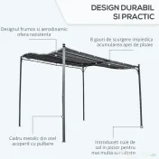 Outsunny Pavilion Cort Foisor 3x3m pentru Gradina sau Terasa cu perdea Gri 