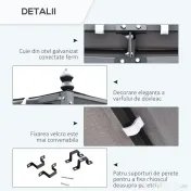 Outsunny Pavilion Cort Foisor 3x3m pentru Gradina sau Terasa cu perdea Gri 