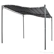 Outsunny Pavilion Cort Foisor 3x3m pentru Gradina sau Terasa cu perdea Gri 