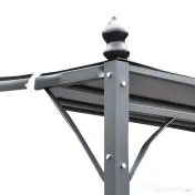 Outsunny Pavilion Cort Foisor 3x3m pentru Gradina sau Terasa cu perdea Gri 