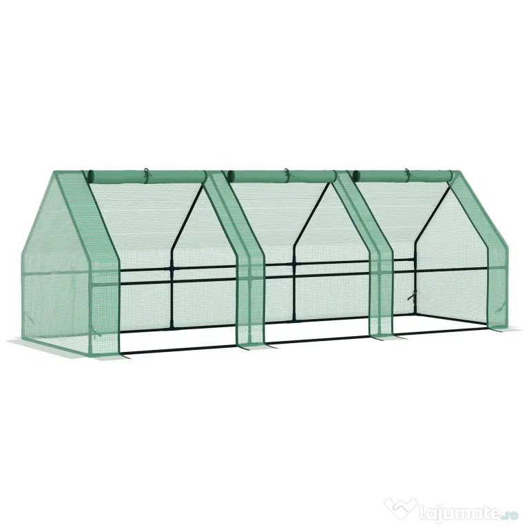Outsunny sera gradina cu prelata, 270x90x90cm, verde | Aosom Romania