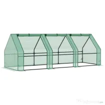 Outsunny sera gradina cu prelata, 270x90x90cm, verde | Aosom Romania