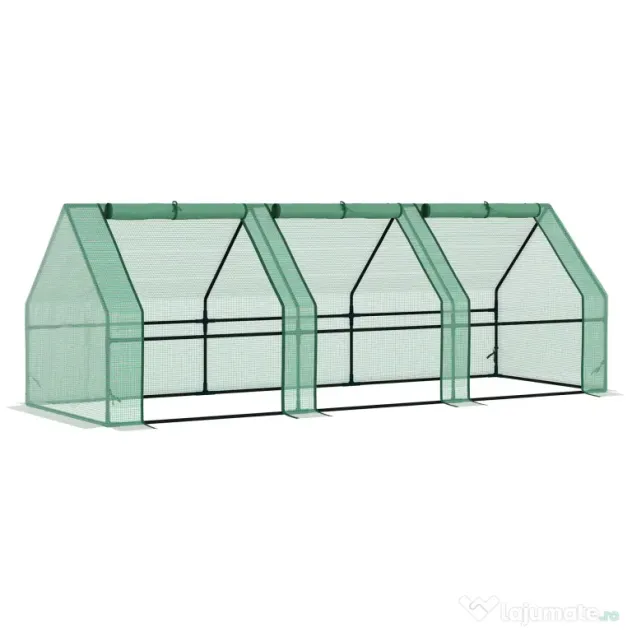 Outsunny sera gradina cu prelata, 270x90x90cm, verde | Aosom Romania