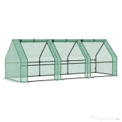 Outsunny sera gradina cu prelata, 270x90x90cm, verde 