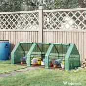 Outsunny sera gradina cu prelata, 270x90x90cm, verde 