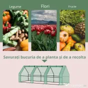 Outsunny sera gradina cu prelata, 270x90x90cm, verde 