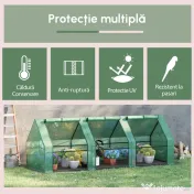 Outsunny sera gradina cu prelata, 270x90x90cm, verde 