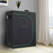 Outsunny Seră Hidroponică din Mylar cu Orificii de Aerisire Reglabile pentru Cultivare la Interior, 120x60x150cm, Negru 