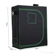 Outsunny Seră Hidroponică din Mylar cu Orificii de Aerisire Reglabile pentru Cultivare la Interior, 120x60x150cm, Negru 