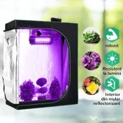 Outsunny Seră Hidroponică din Mylar cu Orificii de Aerisire Reglabile pentru Cultivare la Interior, 120x60x150cm, Negru 
