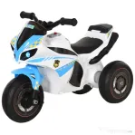 HOMCOM Motocicletă de jucărie cu 3 roți pentru copii 18-36 luni, stil poliție, cu muzică și lumini, albastru