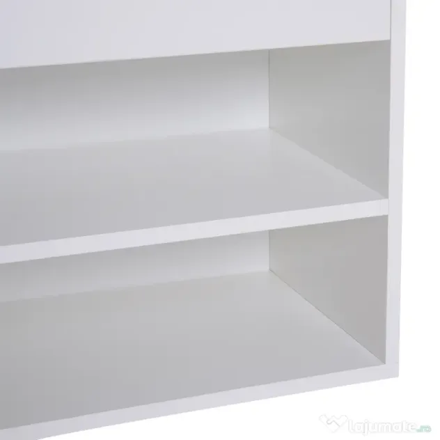 HOMCOM Dulap pentru Pantofi, Bancă cu Scaun Căptușit, Rabatabil, pentru Hol, 80x30x47 cm, Alb | Aosom Romania