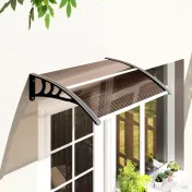 Outsunny Copertină de Exterior Impermeabilă și Anti-UV, din Policarbonat, Polipropilenă și Aluminiu, 75x100x23 cm, Maro și Negru 