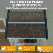 Outsunny Copertină de Exterior Impermeabilă și Anti-UV, din Policarbonat, Polipropilenă și Aluminiu, 75x100x23 cm, Maro și Negru 