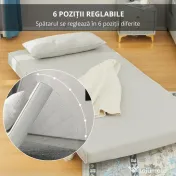 HOMCOM Fotoliu Pat 3 in 1 cu Spatar Rabatabil, Bej