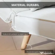 HOMCOM Fotoliu Pat 3 in 1 cu Spatar Rabatabil, Bej