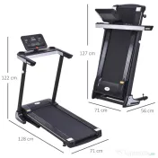HomCom banda de alergat electrica, ecran LCD, neagra