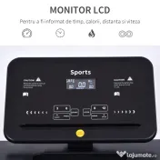HomCom banda de alergat electrica, ecran LCD, neagra