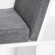 HOMCOM Bibliotecă 2 în 1 cu Perne Confortabile și 6 Compartimente, Mobilier Multifuncțional pentru Cărți și Jocuri, Raft cu 6 Cuburi pentru Sufragerie, Dormitor și Birou, 102x30x61 cm, Alb | Aosom Romania 