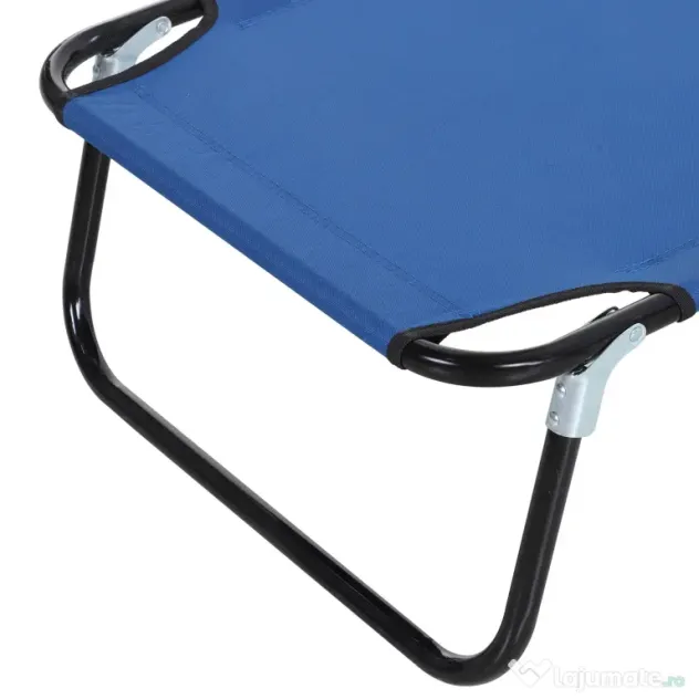 Outsunny Sezlong Pliabil de Gradina cu Spatar Ajustabil 5 Pozitii din Otel si Tesatura Oxford 188x56x28 cm Albastru | Aosom Romania