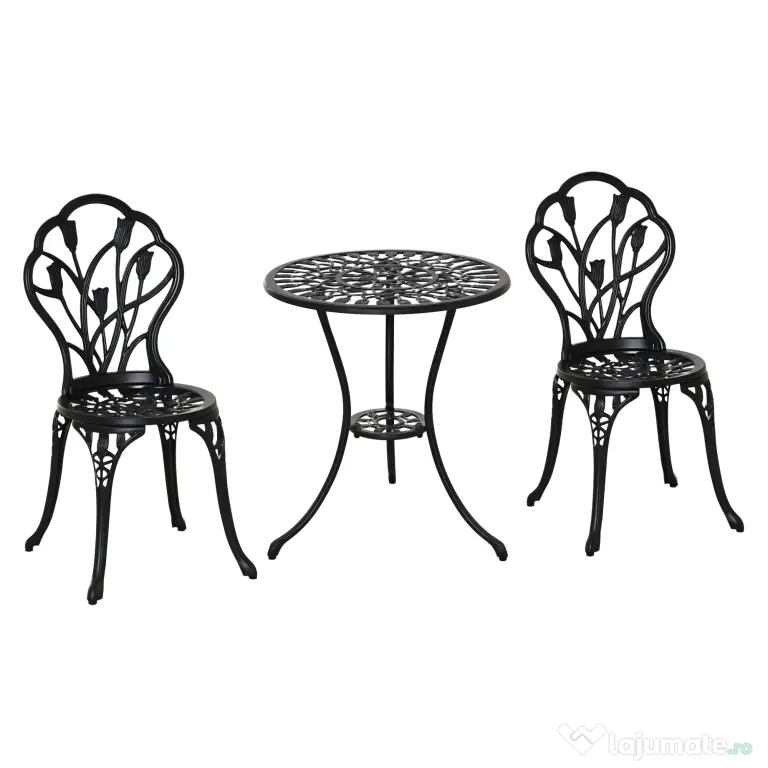 Outsunny Set de Gradina 3 Piese din Aluminiu, Set Exterior