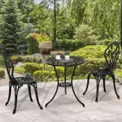 Outsunny Set de Gradina 3 Piese din Aluminiu, Set Exterior