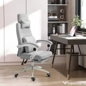 Vinsetto Scaun de Birou Ergonomic, Rotativ și Reglabil pe Înălțime, Tapițat, Gri 
