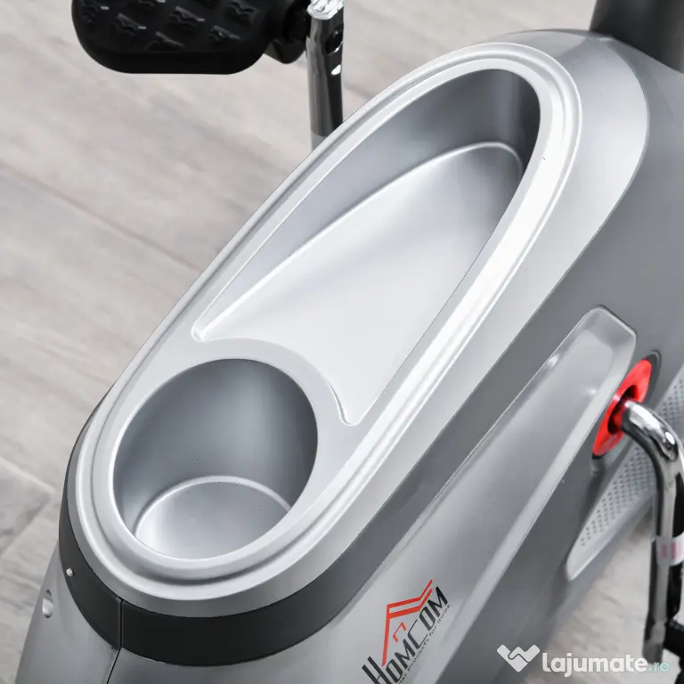Bicicleta Orizontala HOMCOM cu Spatar si Sezut Reglabile 121.5-136x62.5x98cm - Gri | Aosom Romania