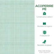 Outsunny Învelitoare pentru Seră cu 12 Ferestre, Ușă Rulabilă și Margini Îngropate, 3x2x2 m, Verde | Aosom Romania