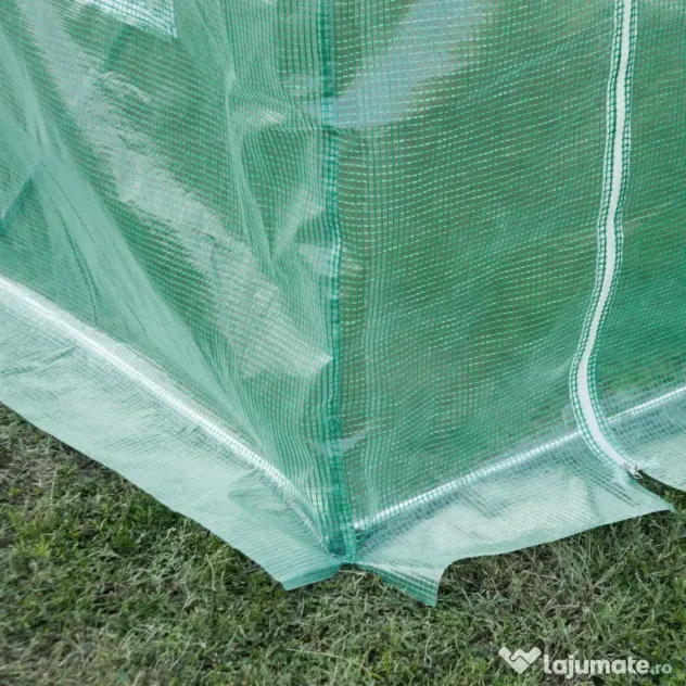 Outsunny Învelitoare pentru Seră cu 12 Ferestre, Ușă Rulabilă și Margini Îngropate, 3x2x2 m, Verde | Aosom Romania