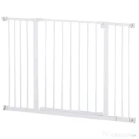 PawHut Ușă de Siguranță Extensibilă pentru Câini cu Montaj prin Presiune, 76x76 cm, Alb | Aosom Romania