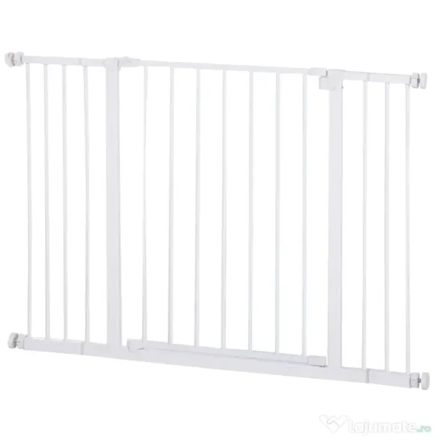 PawHut Ușă de Siguranță Extensibilă pentru Câini cu Montaj prin Presiune, 76x76 cm, Alb | Aosom Romania