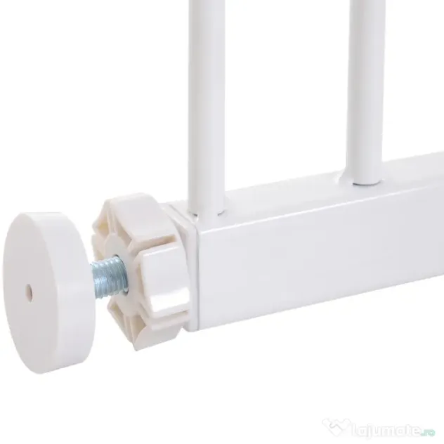 PawHut Ușă de Siguranță Extensibilă pentru Câini cu Montaj prin Presiune, 76x76 cm, Alb | Aosom Romania
