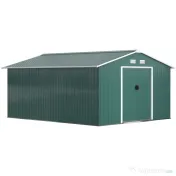 Outsunny Magazie Gradina Unelte din Otel Galvanizat Verde 3.4x3.86m Anti Rugina | Aosom Romania 