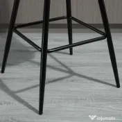 HOMCOM Set 2 Scaune Înalte în Stil Nordic cu Spătar și Suport pentru Picioare, 45x47x88 cm, Gri | Aosom Romania 