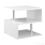 HOMCOM masuta living, lemn si fier, 50x50x50cm alb