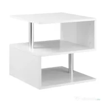 HOMCOM masuta living, lemn si fier, 50x50x50cm alb