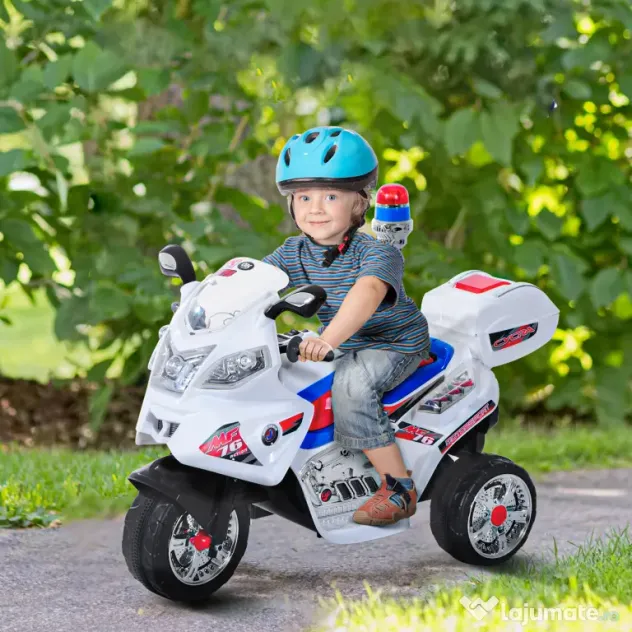 HOMCOM Motoreta Electrică 3 Roti pentru Copii cu Efecte Sonore și Luminoase, Include Muzică, 112x51x72.5cm | Aosom Romania